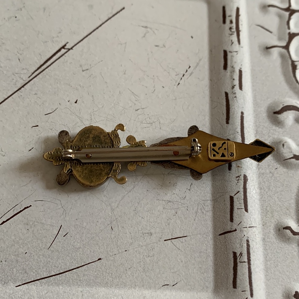 Unique One of Kind Silver Black Enamel Artesian Brooch Pin Jewelry - Picture 11 of 13